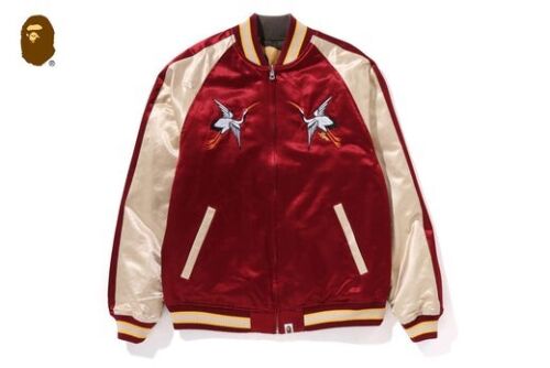 A Bathing Ape Japanese Crane Embroidery Souvenir Jacket 1k72-140-004 - Picture 2 of 9