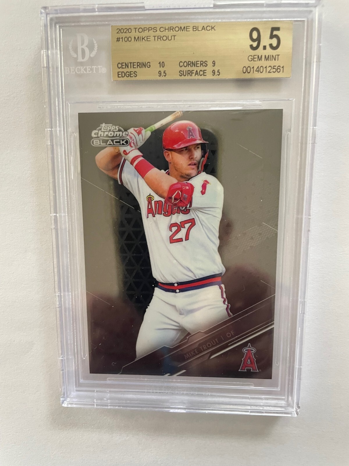 2020 Topps Chrome Black #100 MIKE TROUT BGS Grade 9.5 GEM  MINT 