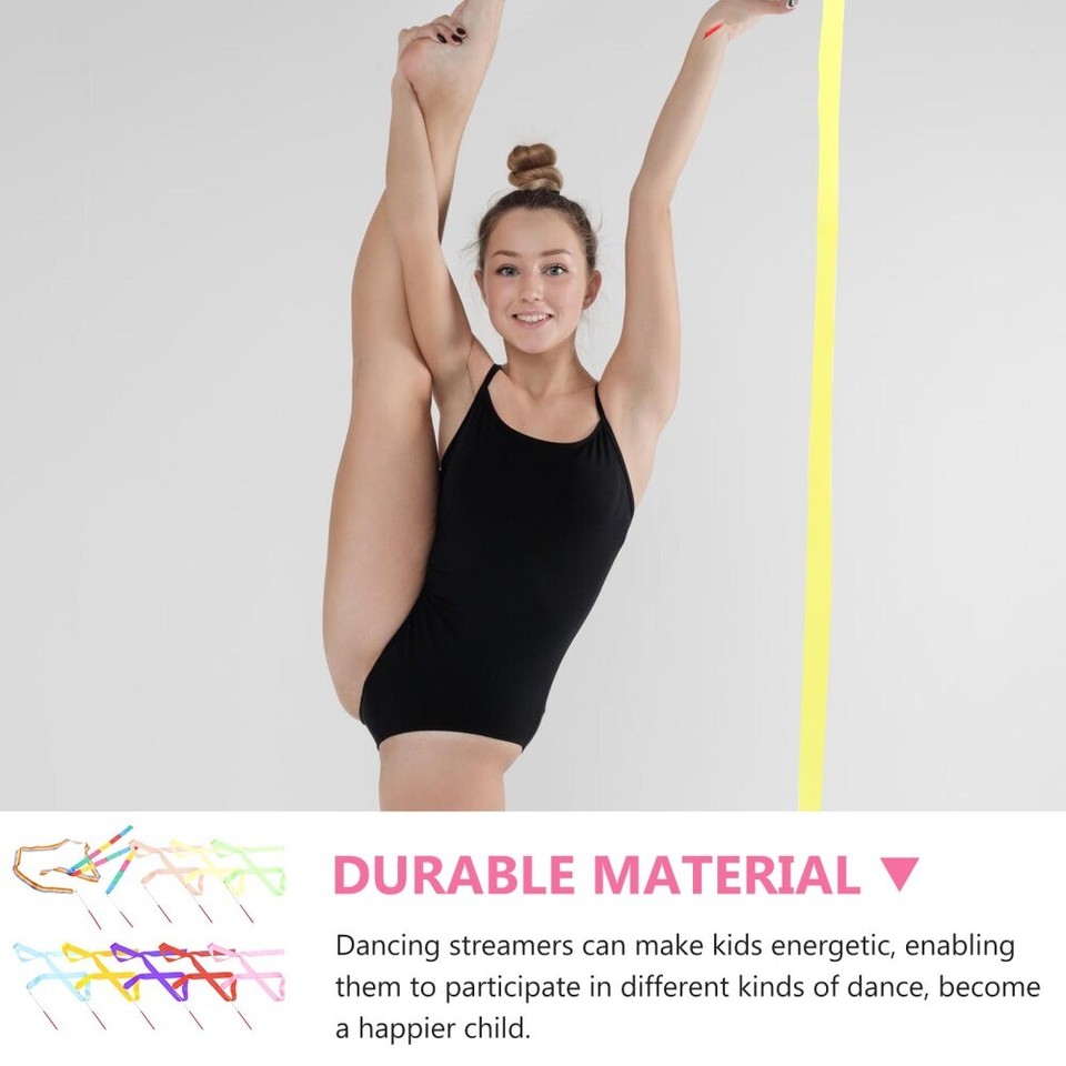 10 Pcs Gymnastics Ribbon Handle Ribbons Colored Team Training eBay