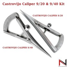 Castroviejo Caliper 9/20 & 9/40 Dental Surgical Laboratory Instruments Kit