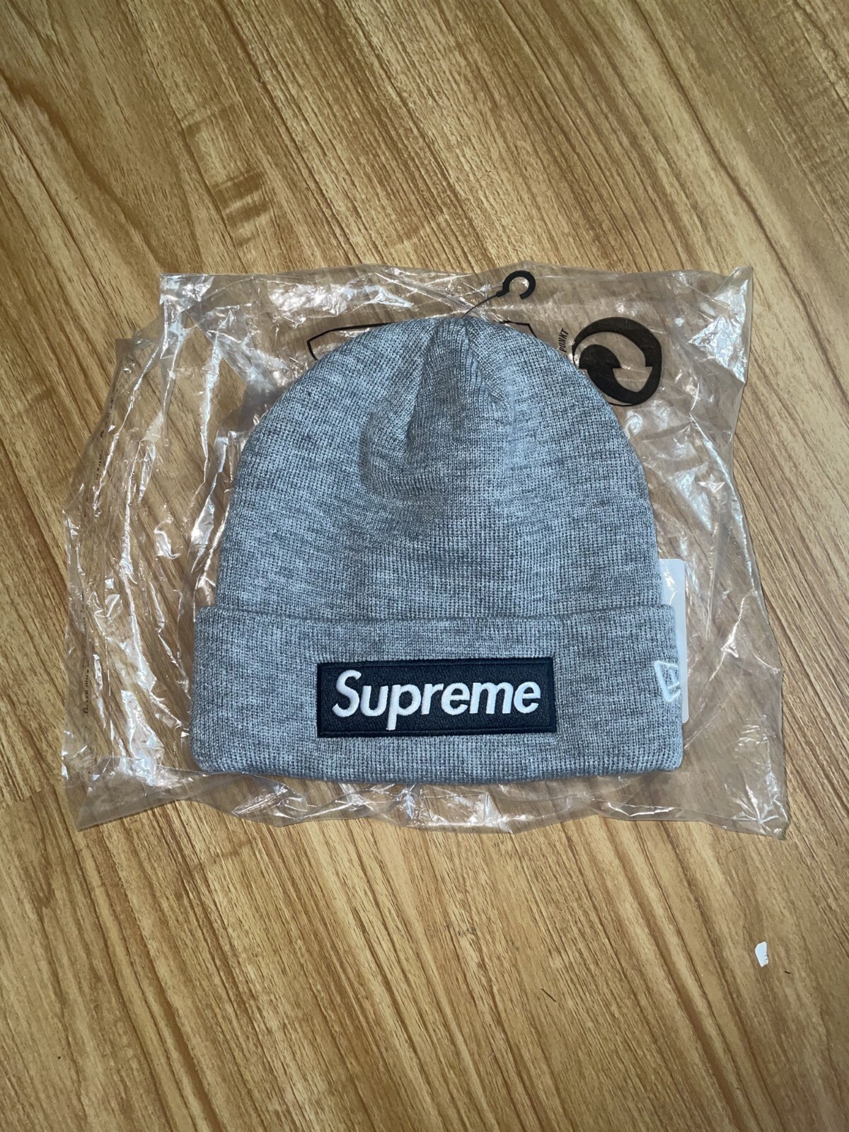 Supreme New Era Box Logo Beanie Heather Grey One Size FW22