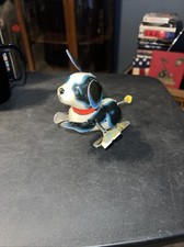 Vintage Tin Walking Wind Up 6  Puppy Dog - Works