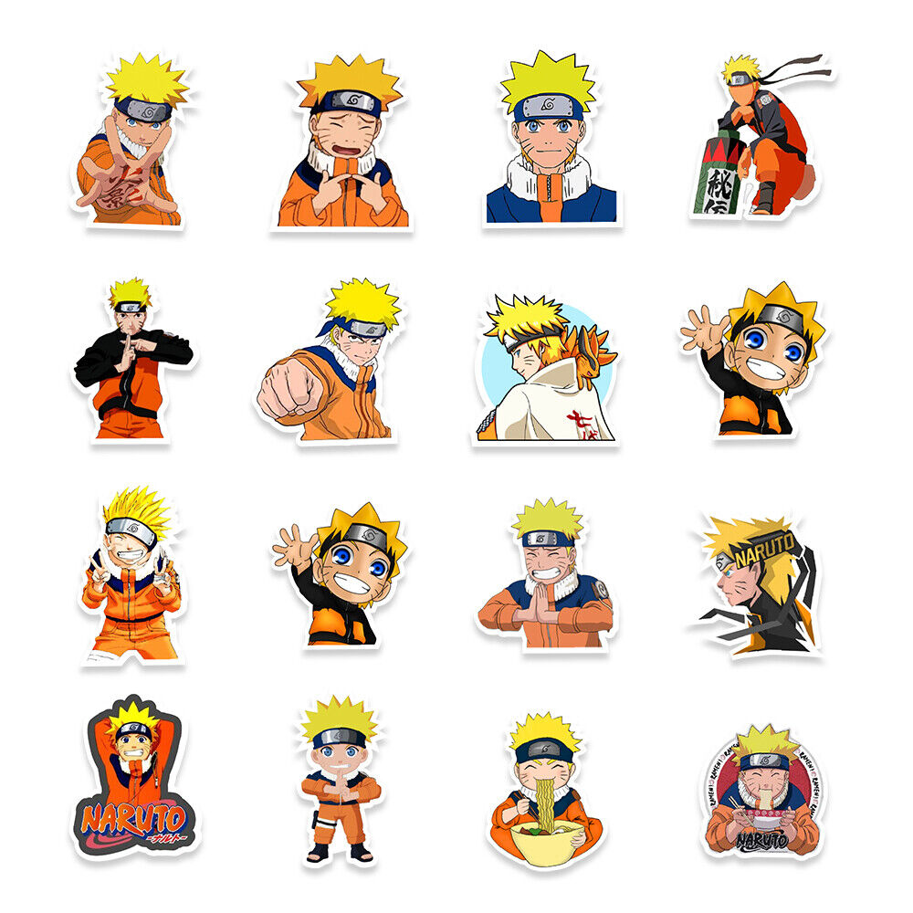 50 Pcs Vinyl Stickers Naruto Uzumaki Anime Character Skateboard ...