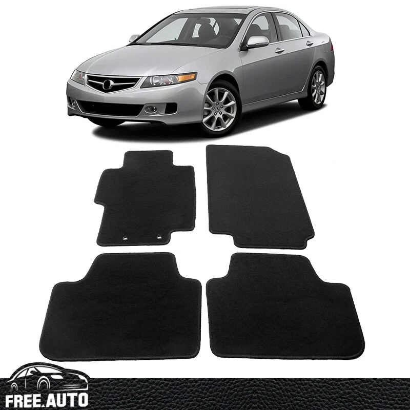 Fits 04 08 Acura TSX Black Nylon Front Rear Floor Mats Carpets 4PC