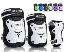 NEW Protective Gear Knee, Elbow Wrist Pad Set - White, Large