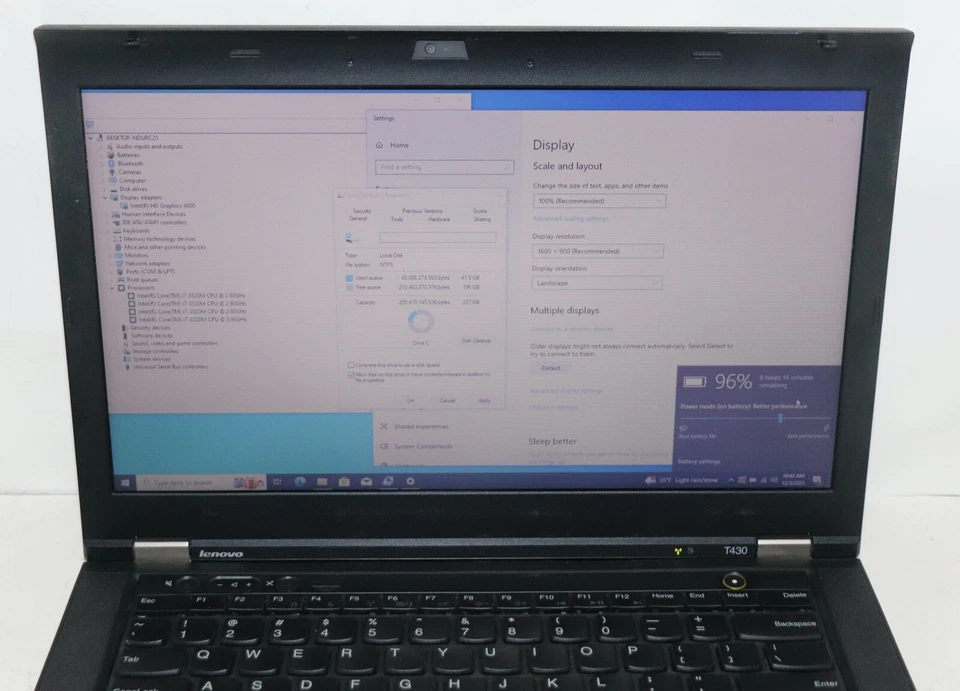 Lenovo ThinkPad T430|Core i7@2.90 GHz|12GB RAM|256GB SSD|WIN10. PROF|Webcam - Image 4 of 4