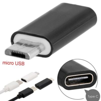 2X Adapter USB Typ-C Buchse auf Micro USB Stecker von USB Typ C zu USB Typ B