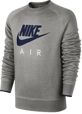 Mens New Nike Air Fleece Sweatshirt Jumper Pullover - Gray | eBay
