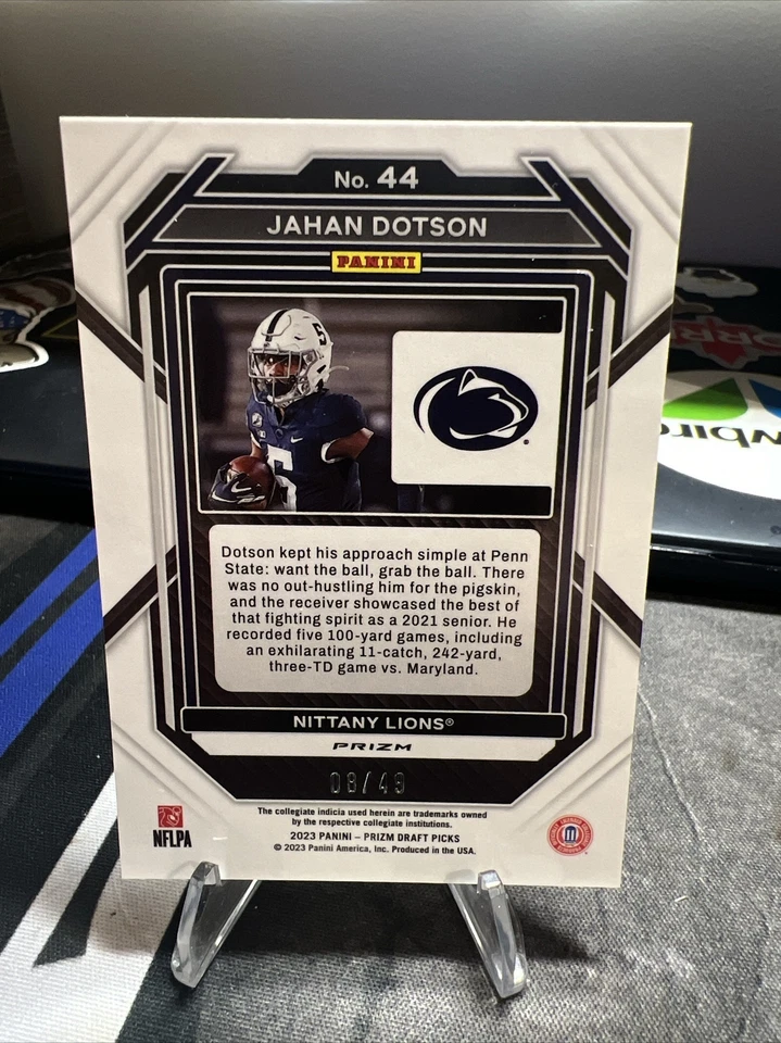 2023 Panini Prizm Draft Picks Jahan Dotson Gold Flash Shimmer /49 #44 Commanders - Image 2 of 2