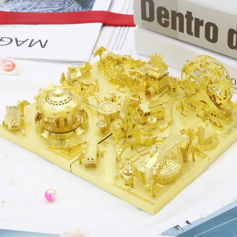 Juego de 9 juegos + herramientas hágalo usted mismo rompecabezas de metal 3D ensamblar kits de modelos corte por láser Foto 4 de 4