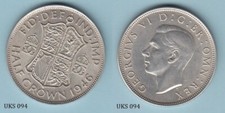 UK Great Britain Half Crown 1946 (George VI) Silver Coin aunc