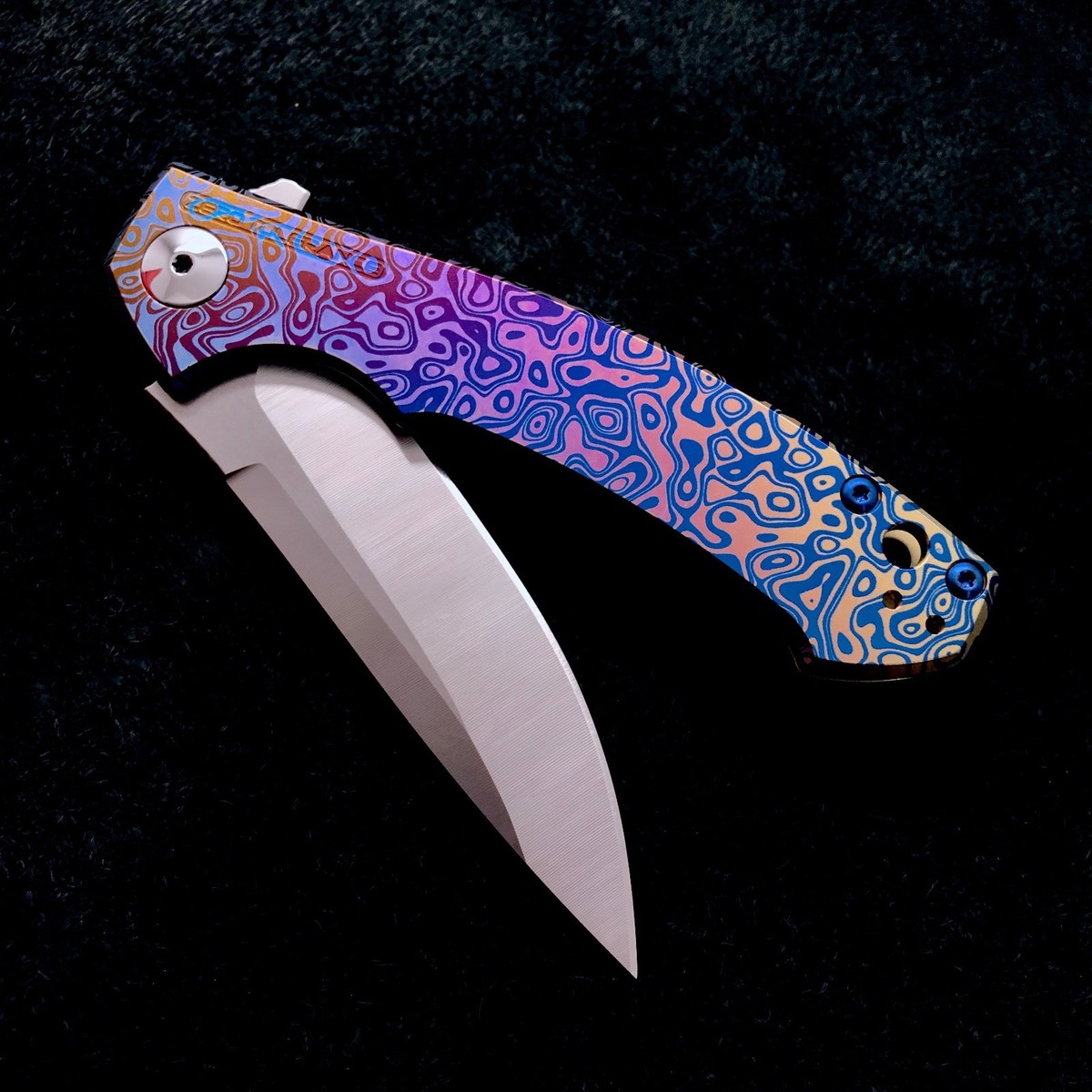 Zero Tolerance ZT 0450 Plain Edge Folder Flomascus Ano. Ti screws