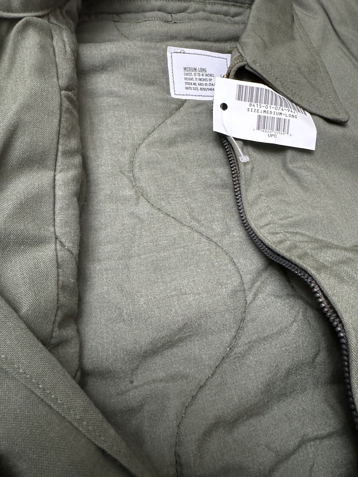 US Military Issue Tanker Jacket Cold Weather High Temp. Men's Medium Long New