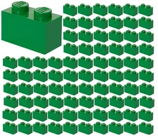 ☀️100x NEW LEGO 1x2 GREEN Bricks (ID 3004) BULK Parts City Building Grass Town