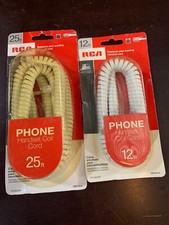 PHONE HANDSET COIL CORDS 25' almond  12' white RCA TP282AR/TP280WR