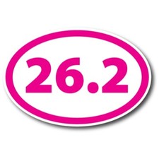 26.2 Marathon Pink Oval Magnet Decal, 4x6 Inches, Automotive Magnet for Car