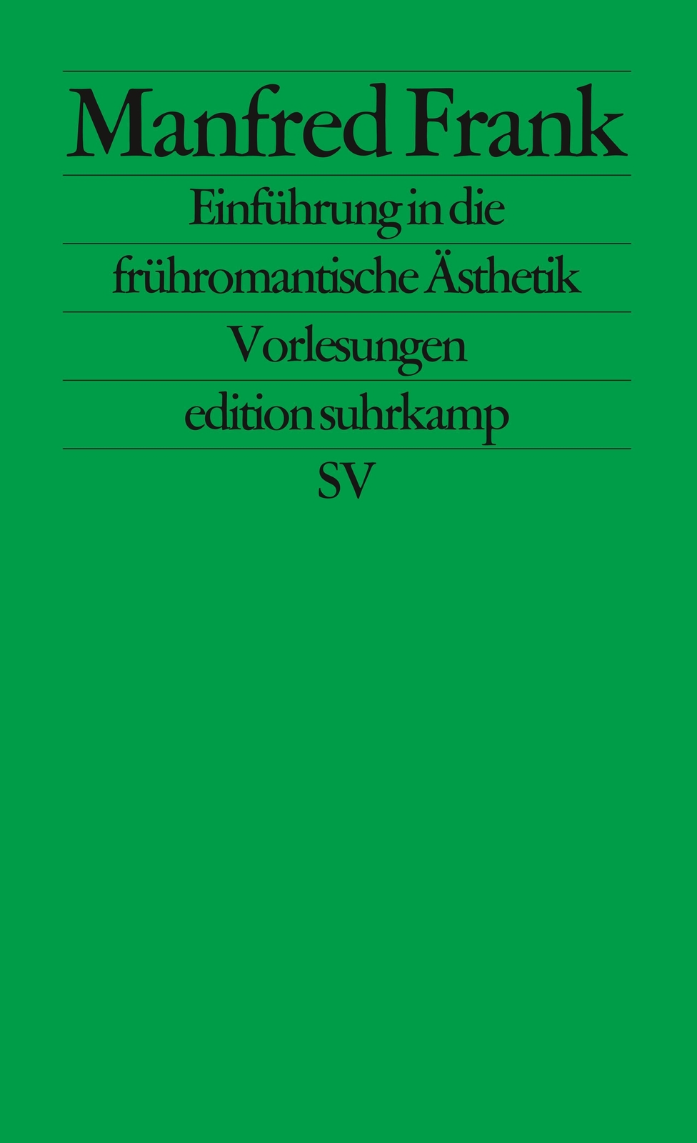 Thumbnail - Einführung In Die Frühromantische Ästhetik, Manfred Frank