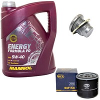 MotoröL ÖLfilter SM158 5W40 5Liter + ÖLablassschraube FüR Mercedes Renault Megan