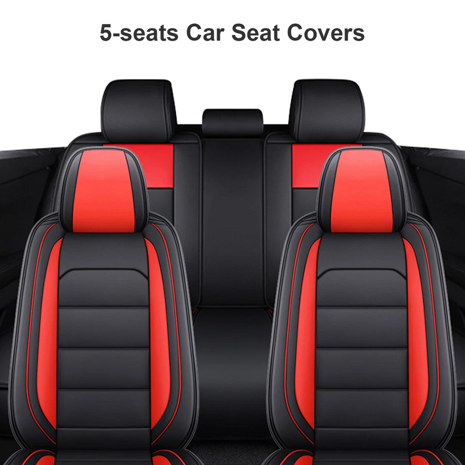 For Nissan PU Leather Car Seat Covers 2/5 Seats Front Rear Seat Protector - Image 2 of 4