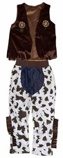 Halloween Unbranded brown/white cowboy costume. Pants vest only. Size 5-6 Y.O.