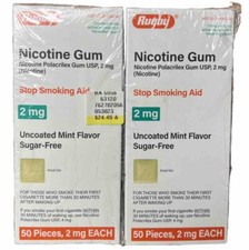 100- Rugby Nicotine Gum Uncoated Mint Flavor 2mg Exp: 11/2025 