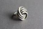NEW Sterling Tibetan Silver Vintage Engraved Twist Knot Ring Adjustable