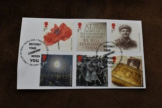GB 2014 The Great War 1914 Commemorative Stamps On Piece Used ex FDC