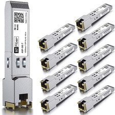 H Fiber 10 Pack 1G SFP to RJ45 Module, 1000Base-T Gigabit Ethernet Copper SFP Tr