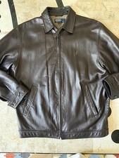 EUC Classic Vintage Polo Ralph Lauren Dark Brown Lambskin Leather Jacket M