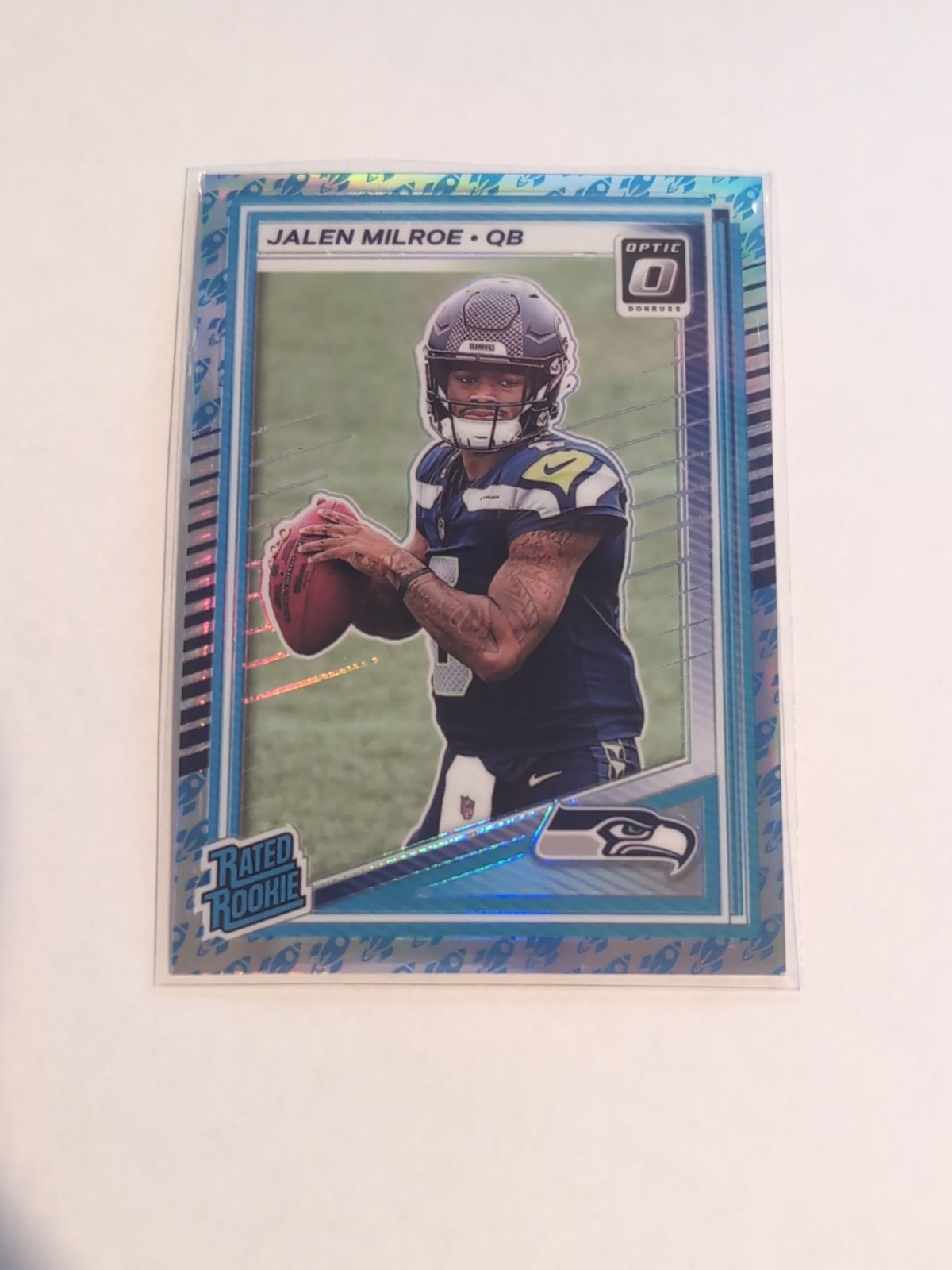 2025 Donruss Optic Jalen Milroe Rocket Parallel Rated Rookie RC #253 Seattle