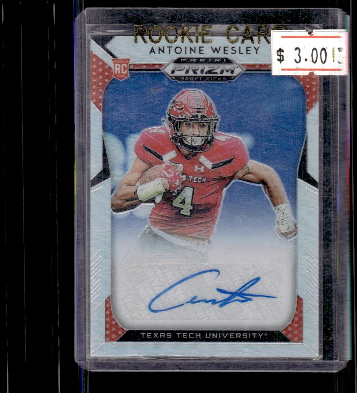 2019 Panini Prizm Draft Picks Silver Antoine Wesley Rookie Auto Texas Tech Red