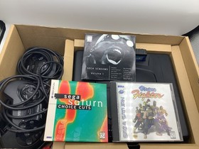 Sega Saturn Console CIB Virtua Fighter Bundle w/Box Tested Promo Poster