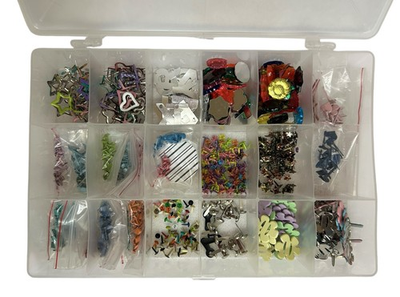 #ad Mixed Lot Of Decorative Scrapbooking Brads Assorted Sizes amp; Colors W Organizer $17.99