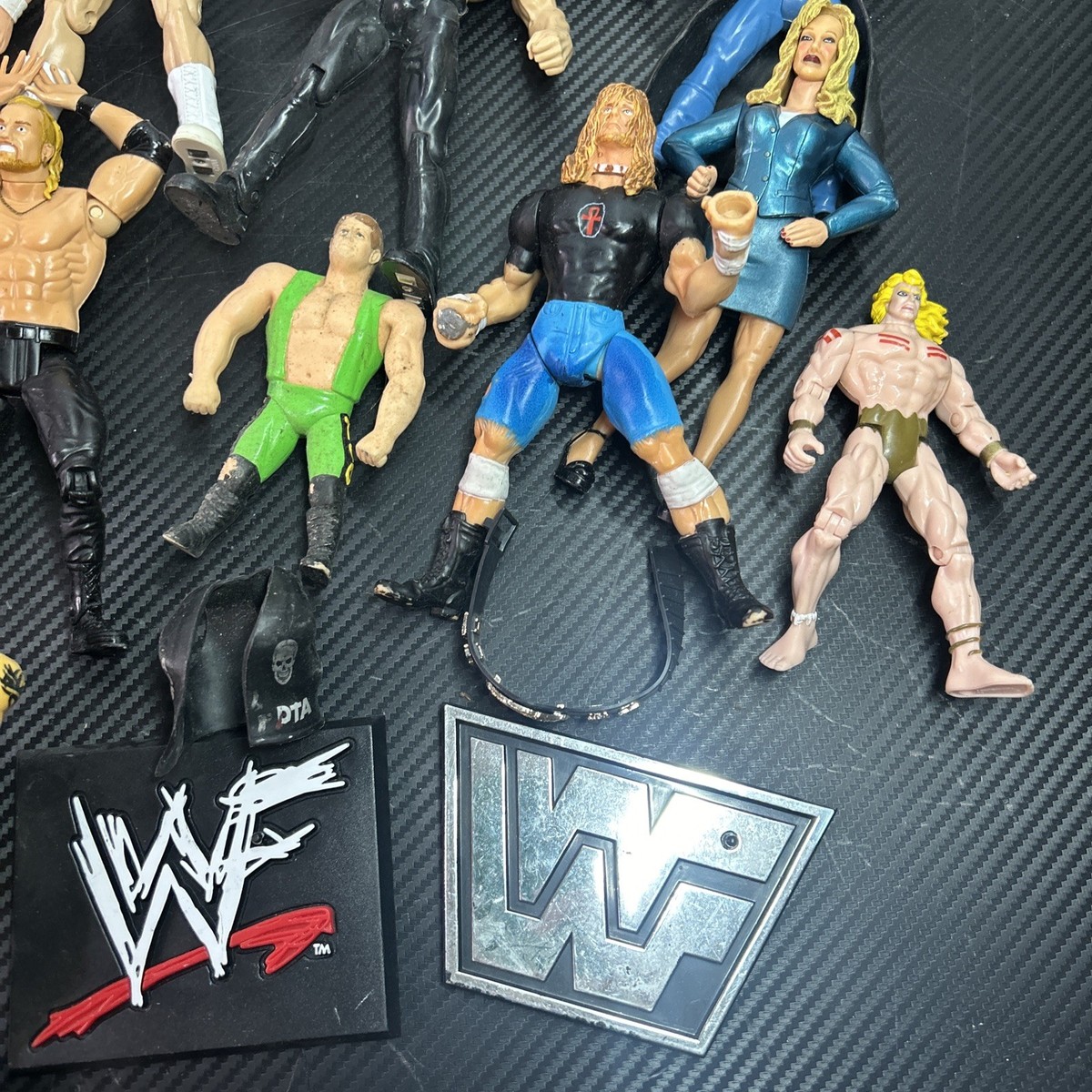 Lot of 28 Vintage WCW WWF WWE Action Figures Mixed Condition and
