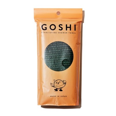 GOSHI Exfoliating Shower Towel - Long Body Scrubber, Green