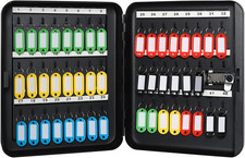 48 Key Storage Lock Box with Code, Wall Mount Metal Security Key Cabinet with Co