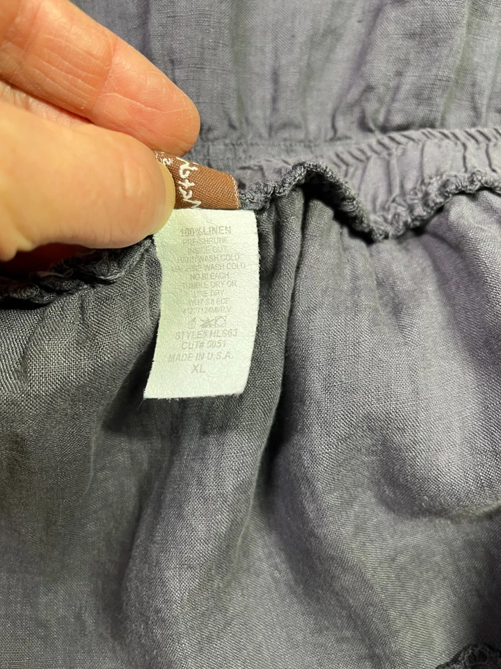 Falda midi Match Point talla XL de lino con volantes sin forro gris Foto 3 de 4