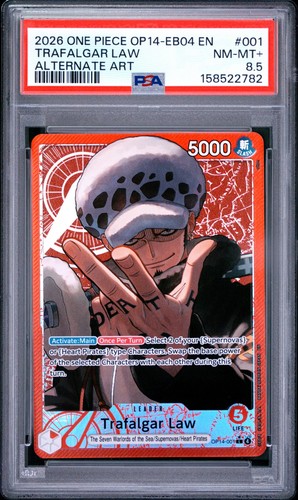 Trafalgar Law (Alternate Art) graded PSA 8.5 for sale on eBay
