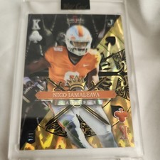  WILD  5 CARD DRAW ROOKIE 1/1 NICO IAMALEAVA BLACK & GOLD Prizm Non Auto UCLA 