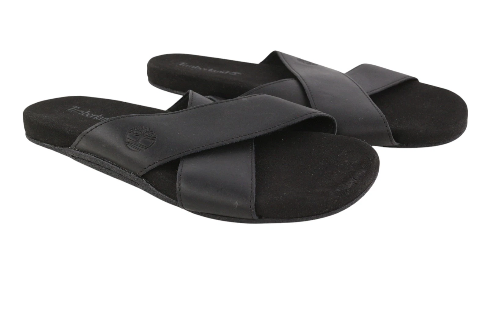 TIMBERLAND A24Z5 Scarpe Da Uomo EU41.5 43 In Pelle Nera Slip On Flats Casual