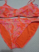 Bathing Suit Orange Pink Tropical Sz XXL