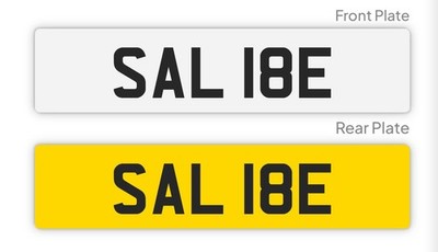 Private Number Plate SAL 18E   SAL Sally Sali  Sale Personalised DVLA Reg