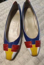 Vintage Selby Comfort Flex Pumps 7 M Geometric Studded Multi Color