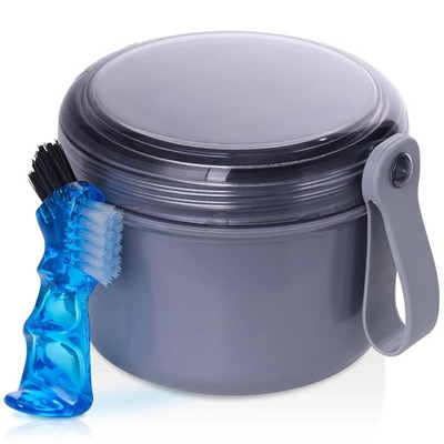Denture Case Leak Proof Denture Bath Cup for Travel Denture Container Cups for