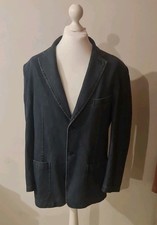 Blue Harbour Denim Style Blazer Jacket Mens Large 41"-43"  55% Cotton 45% Luocel