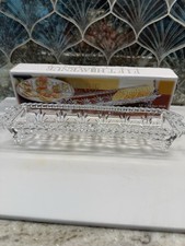 Vintage Crystal Cracker Tray Long Diamond Cut...