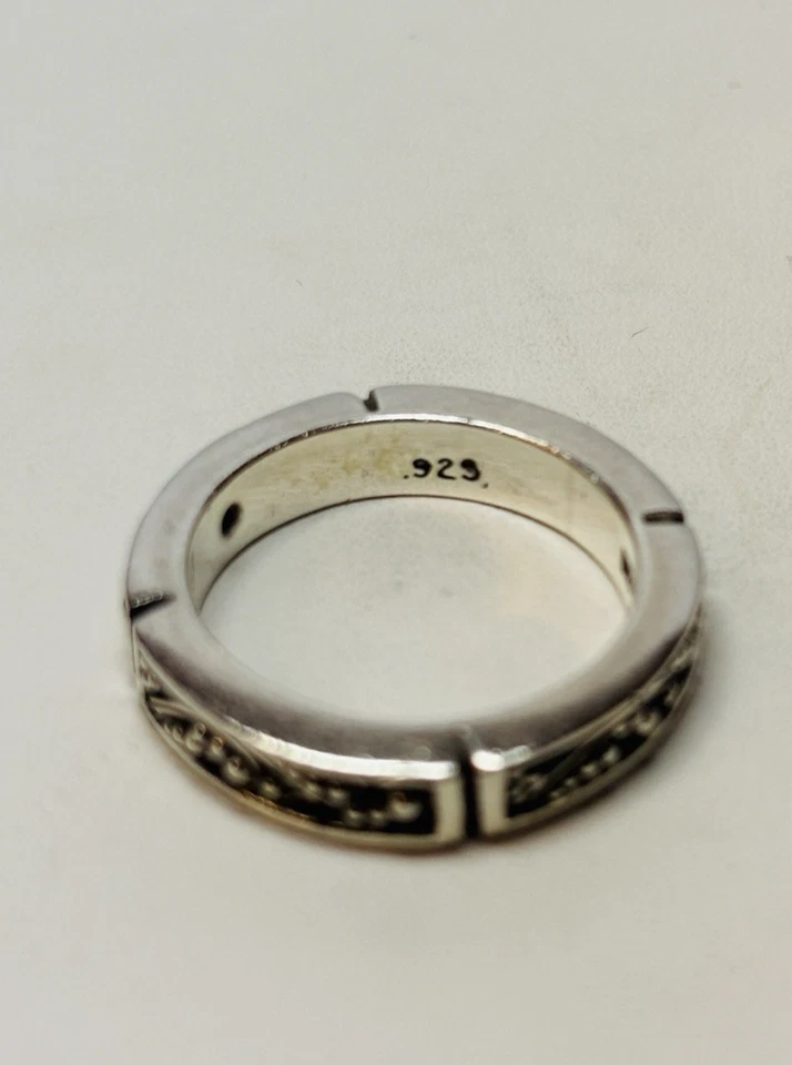 Anillo Lois Hill Plata Esterlina 925 Rollo Trabajo Banda Talla 6 Foto 3 de 4