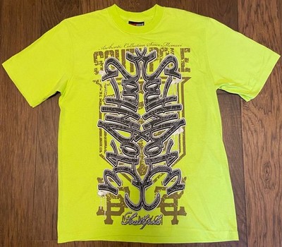 Southpole Graffiti T-Shirt Mens Small Lime Green Y2K Streetwear 20x28 VTG