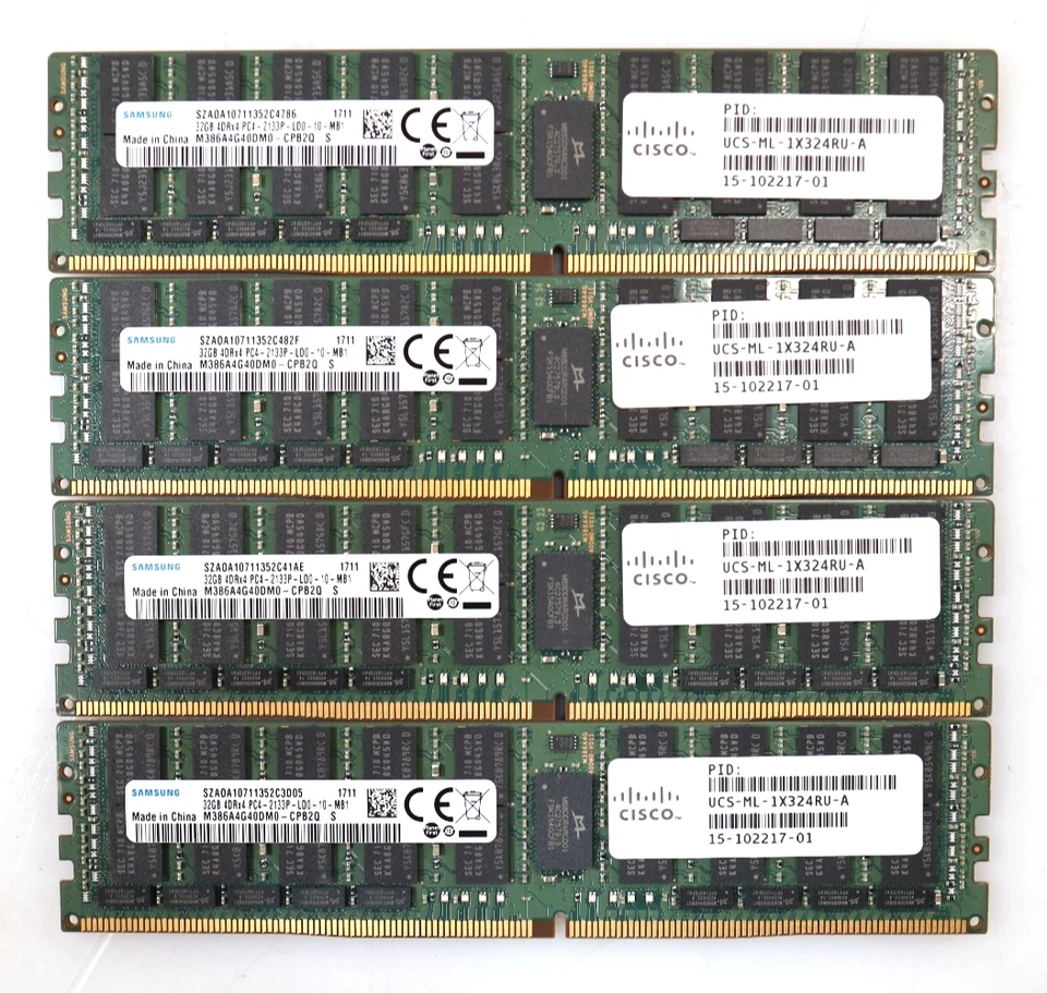 SET 4x 32GB (128GB) Samsung M386A4G40DM0-CPB2Q PC4-2133P DIMM Server Speicher