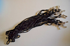 Braided Rope Lanyard ID Badge Neck Strap Holder BLACK 14 Pieces 18"